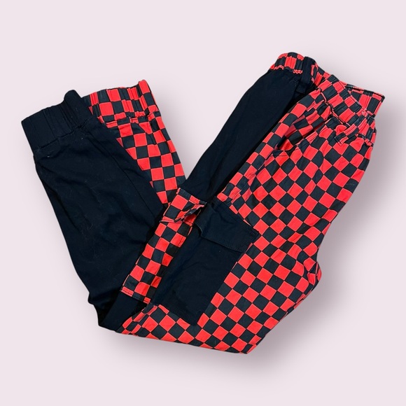 Hot Topic Red Plaid Split Leg Womens Size S Harley Quinn style Pant - Picture 4 of 7